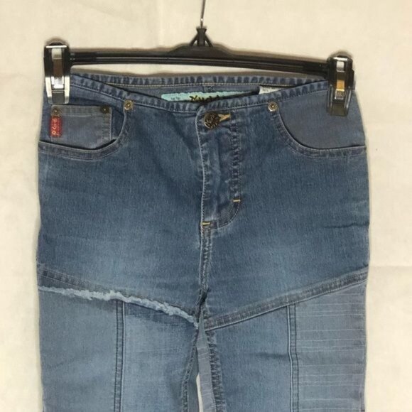 mudd light wash patches blue jeans pockets zipper button 8 kids READ - Picture 12 of 14